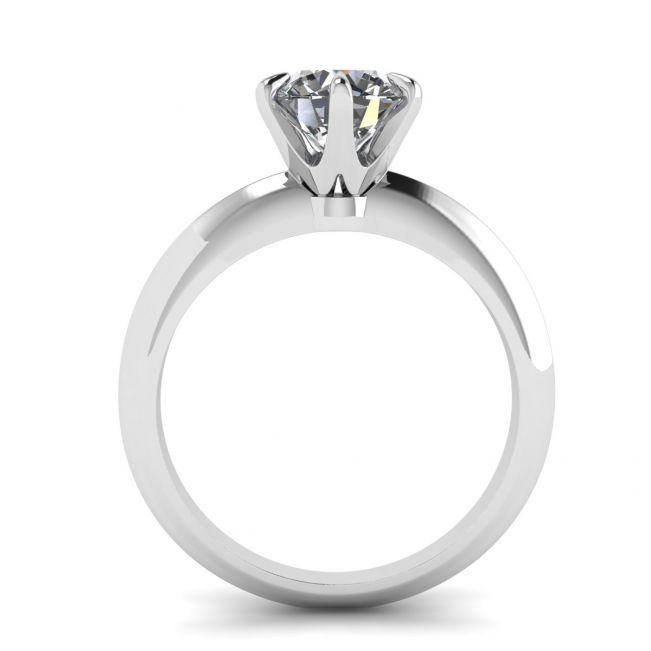 Runder Diamant-Verlobungsring mit 6 Zinken aus Weißgold - Foto 1
