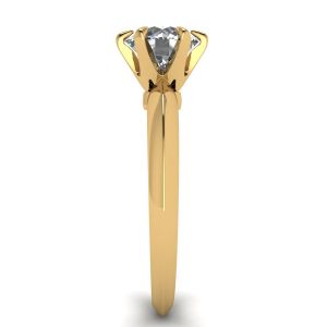 Runder Diamant-Verlobungsring mit 6 Zinken aus Gelbgold - Foto 2