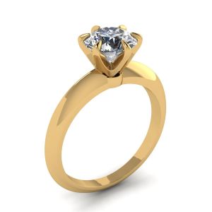 Runder Diamant-Verlobungsring mit 6 Zinken aus Gelbgold - Foto 3