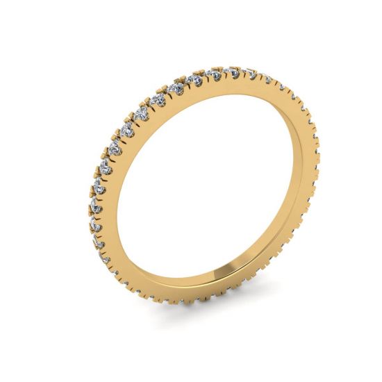 Klassischer, zierlicher Diamant-Eternity-Ring aus 18 Karat Gelbgold,  Bild vergrößern 4