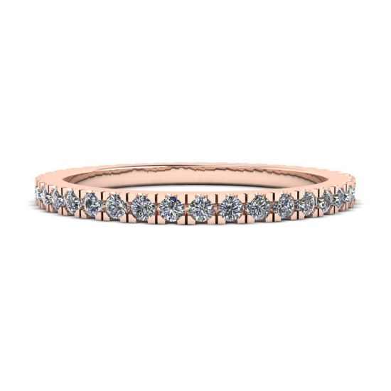 Klassischer, zierlicher Diamant-Eternity-Ring aus 18 Karat Roségold, Bild vergrößern 1