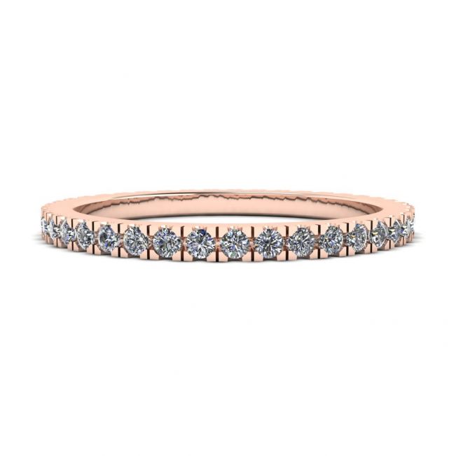 Klassischer, zierlicher Diamant-Eternity-Ring aus 18 Karat Roségold