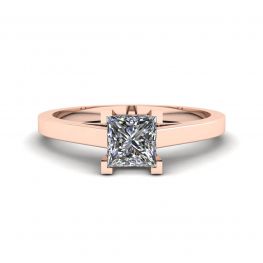 Diamantring im Prinzessschliff aus 18 Karat Roségold