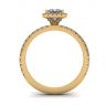 Verlobungsring mit schwebendem Halo-Diamant im Prinzessschliff aus Gelbgold, Bild 2