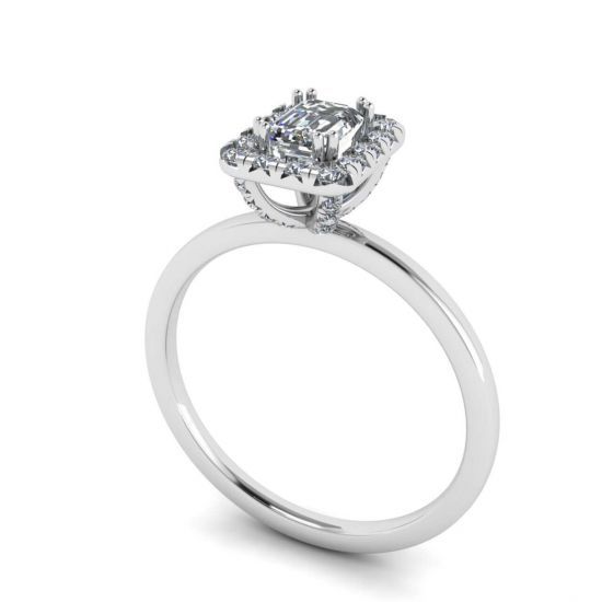 Ovaler Diamant-Halo-Halo-Verlobungsring,  Bild vergrößern 2