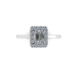 Ovaler Diamant-Halo-Halo-Verlobungsring