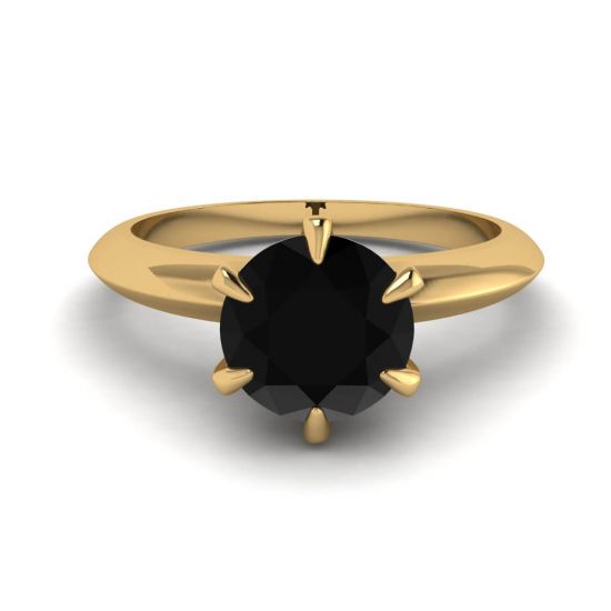 Verlobungsring Gelbgold 1 Karat schwarzer Diamant, Bild vergrößern 1