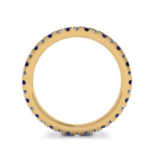 Riviera Pavé-Saphir- und Diamant-Eternity-Ring-Stil aus Gelbgold - Foto 1