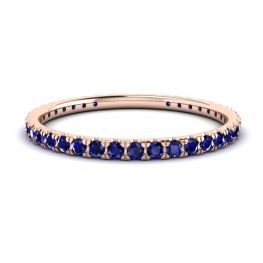 Riviera Pavé-Saphir-Eternity-Ring aus Roségold