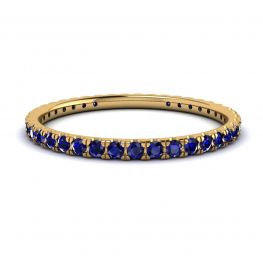 Riviera Pavé-Saphir-Eternity-Ring aus Gelbgold