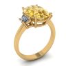 Ovaler Ring mit gelbem Diamant und seitlichem Halbmond aus weißen Diamanten aus Gelbgold, Bild 4