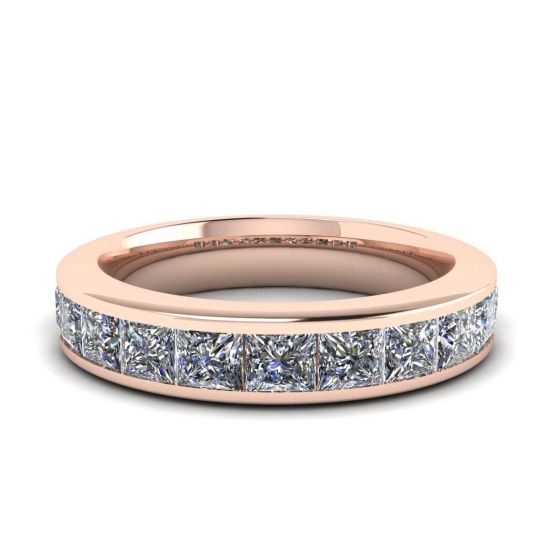 Eternity-Diamantring im Princess-Schliff aus Roségold, Bild vergrößern 1