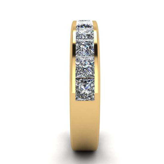 Eternity-Diamantring im Princess-Schliff aus Gelbgold,  Bild vergrößern 3