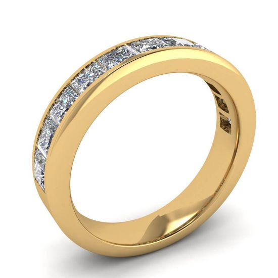 Eternity-Diamantring im Princess-Schliff aus Gelbgold,  Bild vergrößern 4