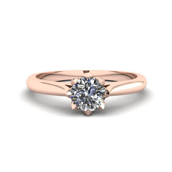 Lotus-Diamant-Verlobungsring aus Roségold, Bild vergrößern 1
