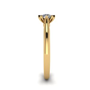 Lotus-Diamant-Verlobungsring aus Gelbgold - Foto 2
