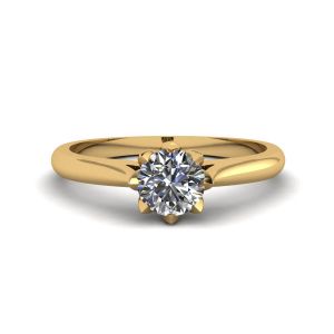 Lotus-Diamant-Verlobungsring aus Gelbgold