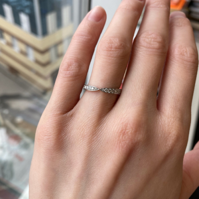 Pavé-Ring im Schleifenstil mit rundem Diamant 3446-R - Foto 3