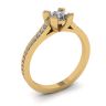 Designer-Ring mit rundem Diamant und Pavé aus 18-karätigem Gelbgold, Bild 4