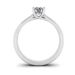 Ring mit gekreuzten Zinken und rundem Diamant - Foto 1