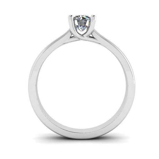 Ring mit gekreuzten Zinken und rundem Diamant,  Bild vergrößern 2