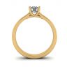 Ring mit gekreuzten Zinken und rundem Diamant aus 18-karätigem Gelbgold, Bild 2