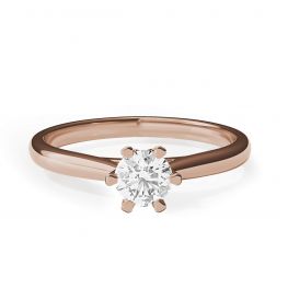 6-Krappen-Verlobungsring mit Kronendiamant aus Roségold