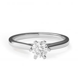 Verlobungsring mit 6 Zinken und Kronendiamant