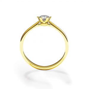 6-Krappen-Verlobungsring mit Kronendiamant aus Gelbgold - Foto 1