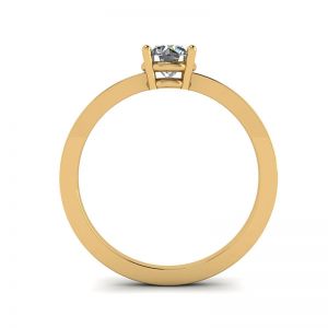 Einfacher Ring aus 18-karätigem Gelbgold mit rundem Diamant-Solitär - Foto 1
