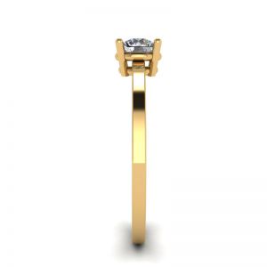 Einfacher Ring aus 18-karätigem Gelbgold mit rundem Diamant-Solitär - Foto 2