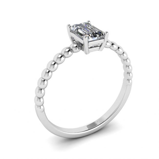 Bärtiger Ring mit Diamant im Smaragdschliff - Foto 3