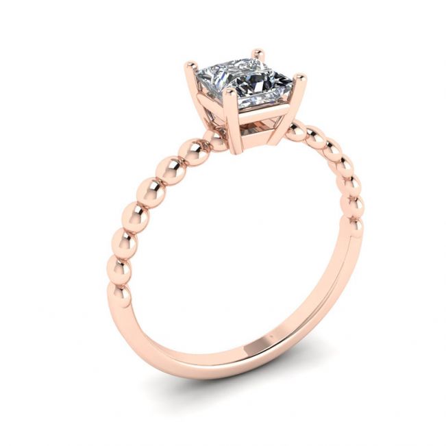 Bärtiger Ring mit Diamant im Prinzessschliff aus 18 Karat Roségold - Foto 3
