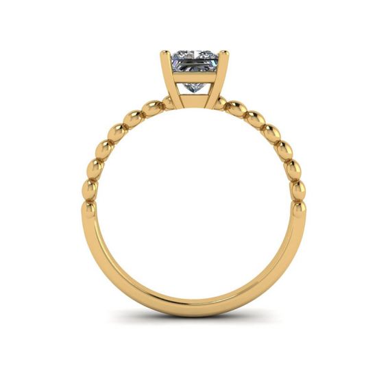 Bärtiger Ring mit Diamant im Prinzessschliff aus 18 Karat Gelbgold,  Bild vergrößern 2