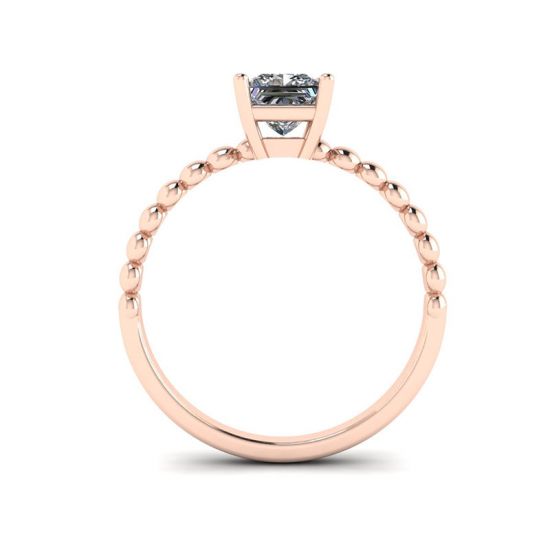 Bärtiger Ring mit Diamant im Prinzessschliff aus 18 Karat Roségold,  Bild vergrößern 2