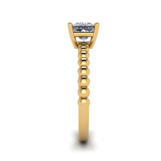 Bärtiger Ring mit Diamant im Prinzessschliff aus 18 Karat Gelbgold, More Image 1