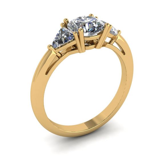Ring mit drei Diamanten aus 18 Karat Gelbgold,  Bild vergrößern 4
