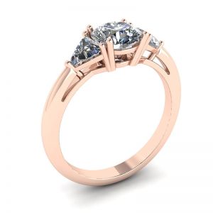 Ring mit drei Diamanten aus 18 Karat Roségold - Foto 3