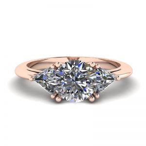 Ring mit drei Diamanten aus 18 Karat Roségold
