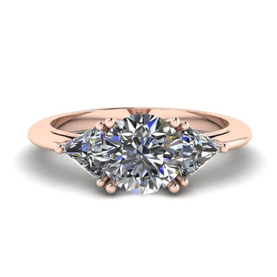 Ring mit drei Diamanten aus 18 Karat Roségold, Bild vergrößern 1