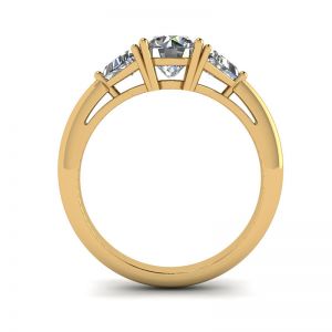 Ring mit drei Diamanten aus 18 Karat Gelbgold - Foto 1