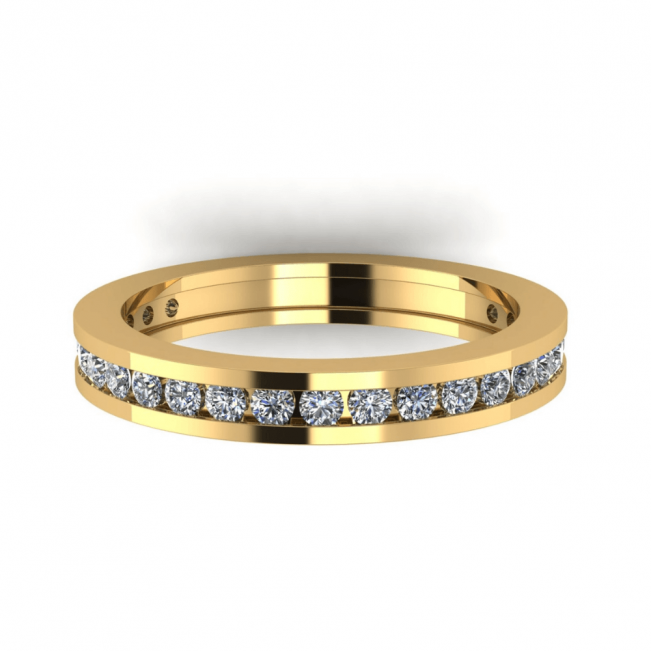 Eternity-Diamantring in Kanalfassung aus Gelbgold