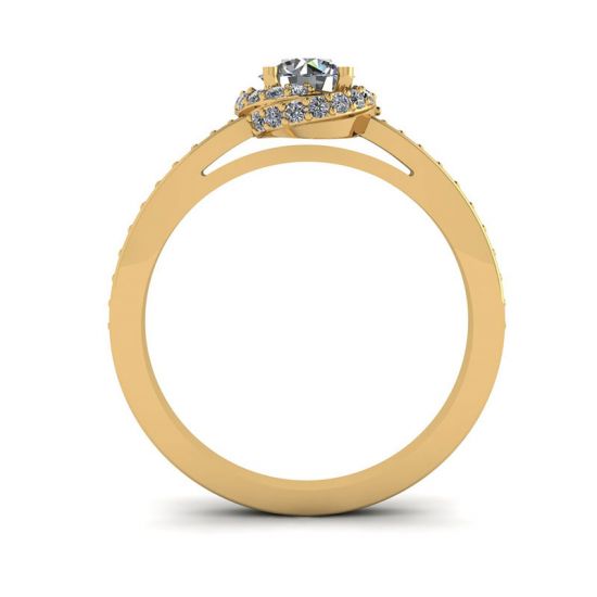 Goldener Ring mit Diamanten,  Bild vergrößern 2