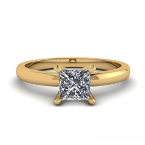 Verlobungsring aus gemischtem Gold mit Prinzessinnendiamant