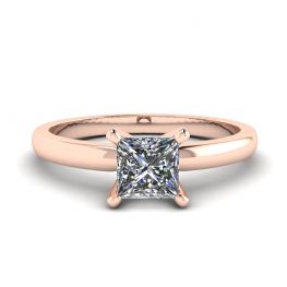 Gemischter Ring aus Rosé- und Weißgold mit Prinzessinnendiamant
