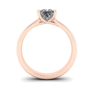 Ring aus 18-karätigem Roségold mit Diamant im Prinzessschliff - Foto 1