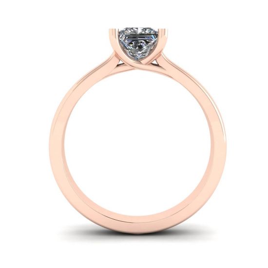 Ring aus 18-karätigem Roségold mit Diamant im Prinzessschliff, More Image 0