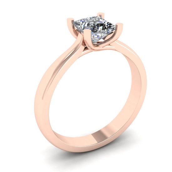 Ring aus 18-karätigem Roségold mit Diamant im Prinzessschliff,  Bild vergrößern 4