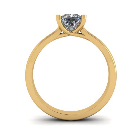 Ring aus 18-karätigem Gelbgold mit Diamant im Prinzessschliff,  Bild vergrößern 2
