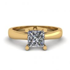 Ring aus 18-karätigem Gelbgold mit Diamant im Prinzessschliff
